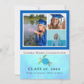 Foto Collage Nautical Blue Starfish Absolvent Ann Ankündigung (Vorderseite)