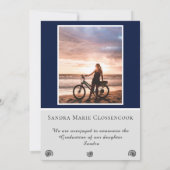 Foto Collage Nautical Navy Blue Anchor Absolvent Ankündigung (Rückseite)