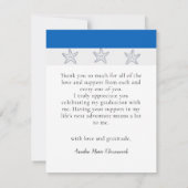 Foto Collage Nautical Navy Blue Starfish Absolvent Dankeskarte (Rückseite)