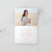 Foto Collage Neue Adressenblush & Gold Abschluss Dankeskarte (Innenseite)