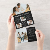 Foto Collage New Year Holiday Card All In One Einladung (Abreißen)