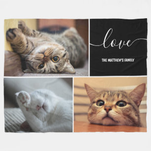 Foto Collage Niedliche Katzen Personalisiert  Fleecedecke