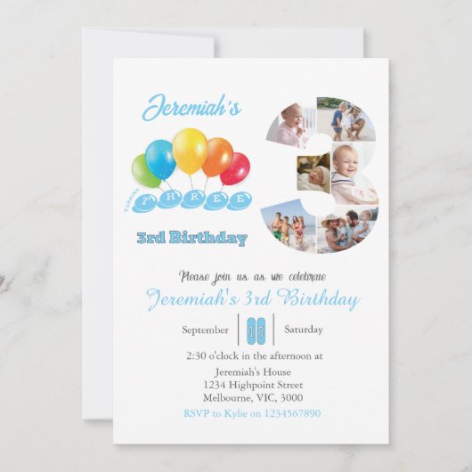 Foto-Collage Nr. 3 Junge Einladung (Vorderseite)