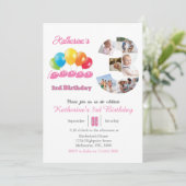 Foto-Collage Nr. 3 Mädchen Einladung (Stehend Vorderseite)