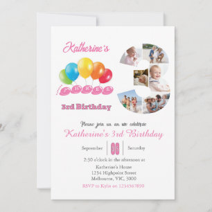 Foto-Collage Nr. 3 Mädchen Einladung