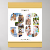 Foto Collage Number 30 Neutral 30. Geburtstag Poster (Vorne)