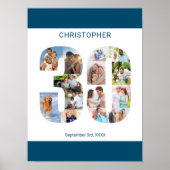 Foto Collage Number 30 Personalisiert 30. Geburtst Poster (Vorne)