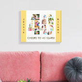 Foto Collage Number 40 Neutral 40. Geburtstag Leinwanddruck (Insitu (Wohnzimmer))