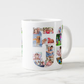 Foto Collage Number 50 - 50. Geburtstag Jumbo-Tasse (Vorderseite Rechts)