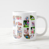 Foto Collage Number 50 - 50. Geburtstag Jumbo-Tasse (Rechts)