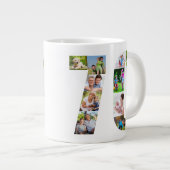 Foto Collage Number 70 - 70. Geburtstag Jumbo-Tasse (Vorderseite Rechts)