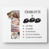 Foto Collage Nummer 1 des ersten Jahres des Kindes Fotoplatte (Vorderseite)