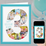 Foto Collage Nummer 3 Junge 3. Geburtstag Karte<br><div class="desc">Einzigartige und personalisierte 3. Geburtstagskarte für einen kleinen Jungen. Die Fotovorlage ist für Sie ein Set, um Ihre Lieblingsfotos zu dieser Nummer 4 Foto Collage plus einem extra speziellen Foto im Inneren hinzuzufügen. Sie können auch seinen Namen zu der Vorderseite hinzufügen und anpassen Sie den Geburtstagsgruß innen. Das Design ist...</div>