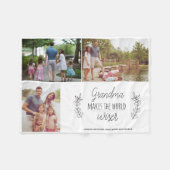 Foto-Collage Oma Keepake Typografie Fleecedecke (Vorderseite (Horizontal))