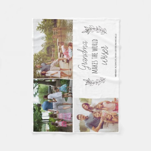 Foto-Collage Oma Keepake Typografie Fleecedecke (Vorderseite)