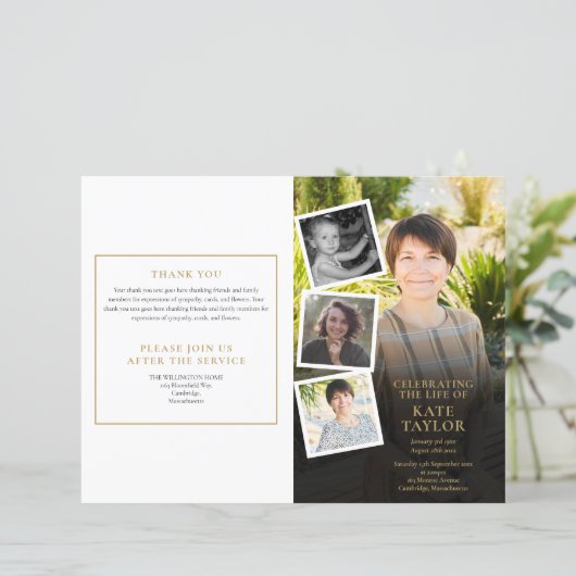 Foto Collage Order of Service Funeral Program (Stehend Vorderseite)