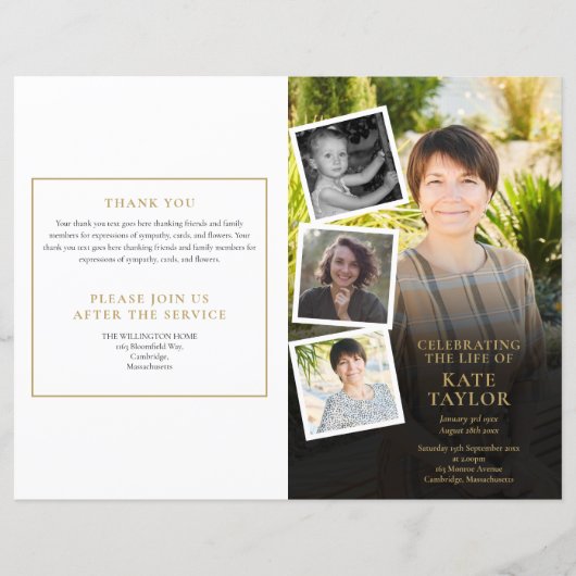 Foto Collage Order of Service Funeral Program (Vorderseite)