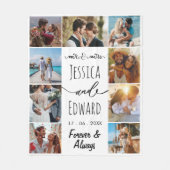 Foto Collage Paar 9 Bilder für immer und immer Fleecedecke (Vorderseite)