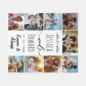 Foto Collage Paar 9 Bilder für immer und immer Fleecedecke (Vorderseite (Horizontal))