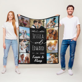 Foto Collage Paar 9 Bilder für immer und immer Fleecedecke