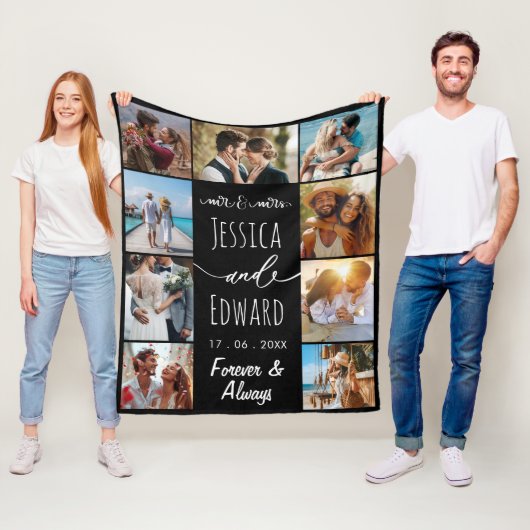 Foto Collage Paar 9 Bilder für immer und immer Fleecedecke (Beispiel)