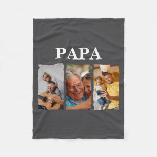 Foto-Collage Papa D Geschenk Fleecedecke