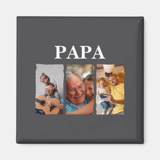 Foto-Collage Papa D Geschenk Magnet (Vorne)