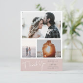 Foto Collage Pastellfarben Danke Foto Card RSVP Karte (Stehend Vorderseite)