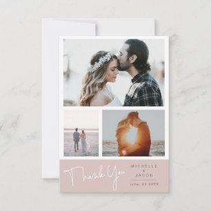 Foto Collage Pastellfarben Danke Foto Card RSVP Karte