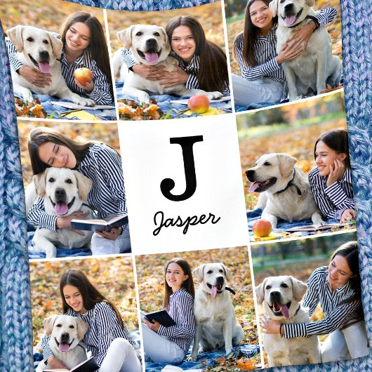 Foto Collage Personalisiert Monogram Pet Hund Love Fleecedecke