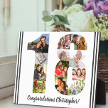 Foto Collage Personalisiert Nummer 18 Geburtstag Fotoplatte<br><div class="desc">18. Geburtstagsschablone - personalisiert mit einer Foto-Collage Ihrer Lieblings-Fotos und individuellem Text. Die Fotovorlage ist für Sie bereit, um Ihre Fotos hinzuzufügen, die in Form einer Zahl 18 angezeigt werden. Die Formulierung, die derzeit "Herzlichen Glückwunsch [Name]!" lautet, kann ebenfalls angepasst werden. Bitte stöbern Sie in meinem Geschäft für mehr Geschenke...</div>