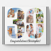 Foto Collage Personalisiert Nummer 30 Geburtstag Fotoplatte (Vorderseite)