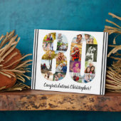 Foto Collage Personalisiert Nummer 80 Geburtstag Fotoplatte (Seite)