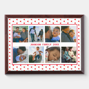 Foto Collage Personalisierte Familie Rotes Herz Ho Awardplakette