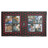 Foto Collage Personalisierte Familienrotes Herz Sc Kissenbezug (Vorderseite-Links)