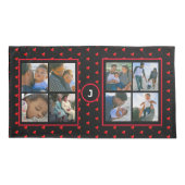 Foto Collage Personalisierte Familienrotes Herz Sc Kissenbezug (Rückseite-Links)