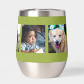 Foto Collage personalisierte Herz-Monogramm grün (Rückseite)