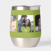 Foto Collage personalisierte Herz-Monogramm grün (Links)