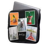 Foto Collage Personalisierter schwarzer Laptop-Sie Laptopschutzhülle (Vorderseite Links)