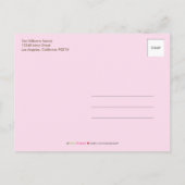 Foto Collage Pink Baby Geburtsankündigung Ankündigungspostkarte (Rückseite)