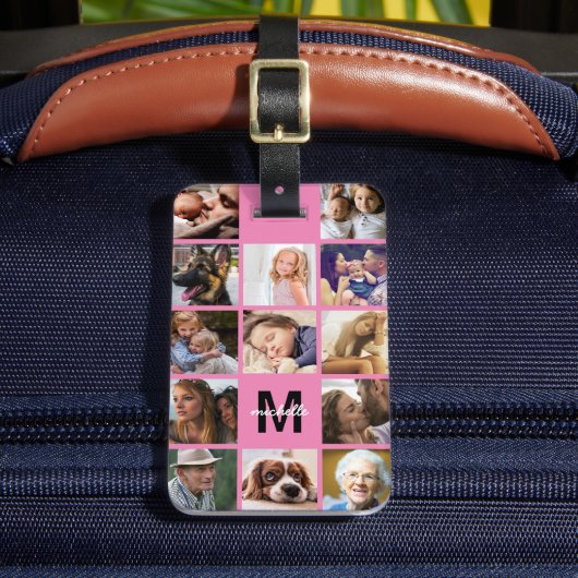 Foto Collage Pink Travel Gepäckanhänger (Vorderseite Insitu 2)