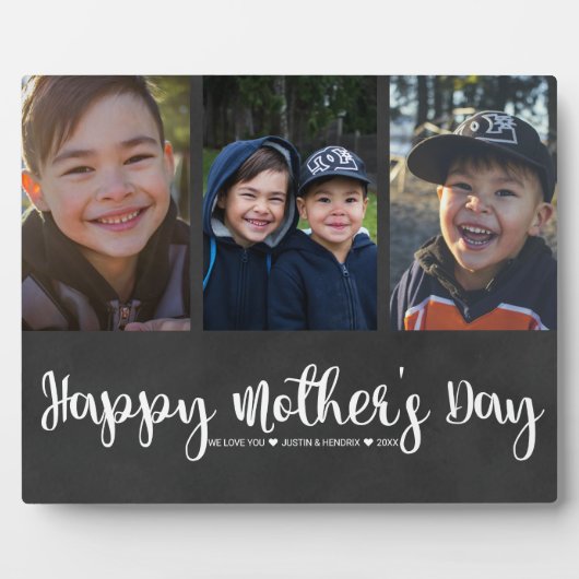 Foto Collage Plaque | Muttertag glücklich Fotoplatte (Vorderseite)
