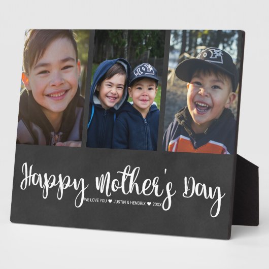 Foto Collage Plaque | Muttertag glücklich Fotoplatte (Seite)