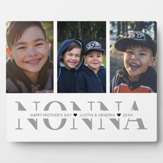 Foto Collage Plaque | Nonna | Muttertag Fotoplatte (Vorderseite)