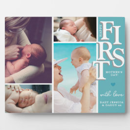 Foto Collage Plaque zum ersten Muttertag - Modern Fotoplatte