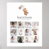 Foto Collage Poster - Bärenbraun 3 Balloons (Vorne)