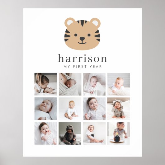 Foto Collage Poster - Tiger Face (Vorne)