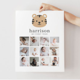 Foto Collage Poster - Tiger Face