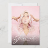 Foto-Collage QR-Code Blush-Pink Abschlussfeier Einladung (Vorderseite)