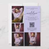 Foto-Collage QR-Code Lila Abschlussfeier Einladung (Rückseite)